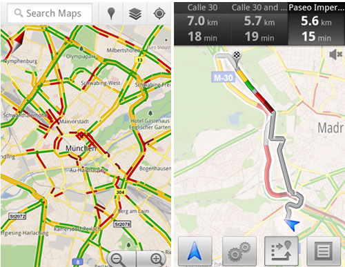 Google Android Verkehrsinformationen