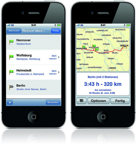 TomTom iPhone App - Multi-Stopp-Funktion